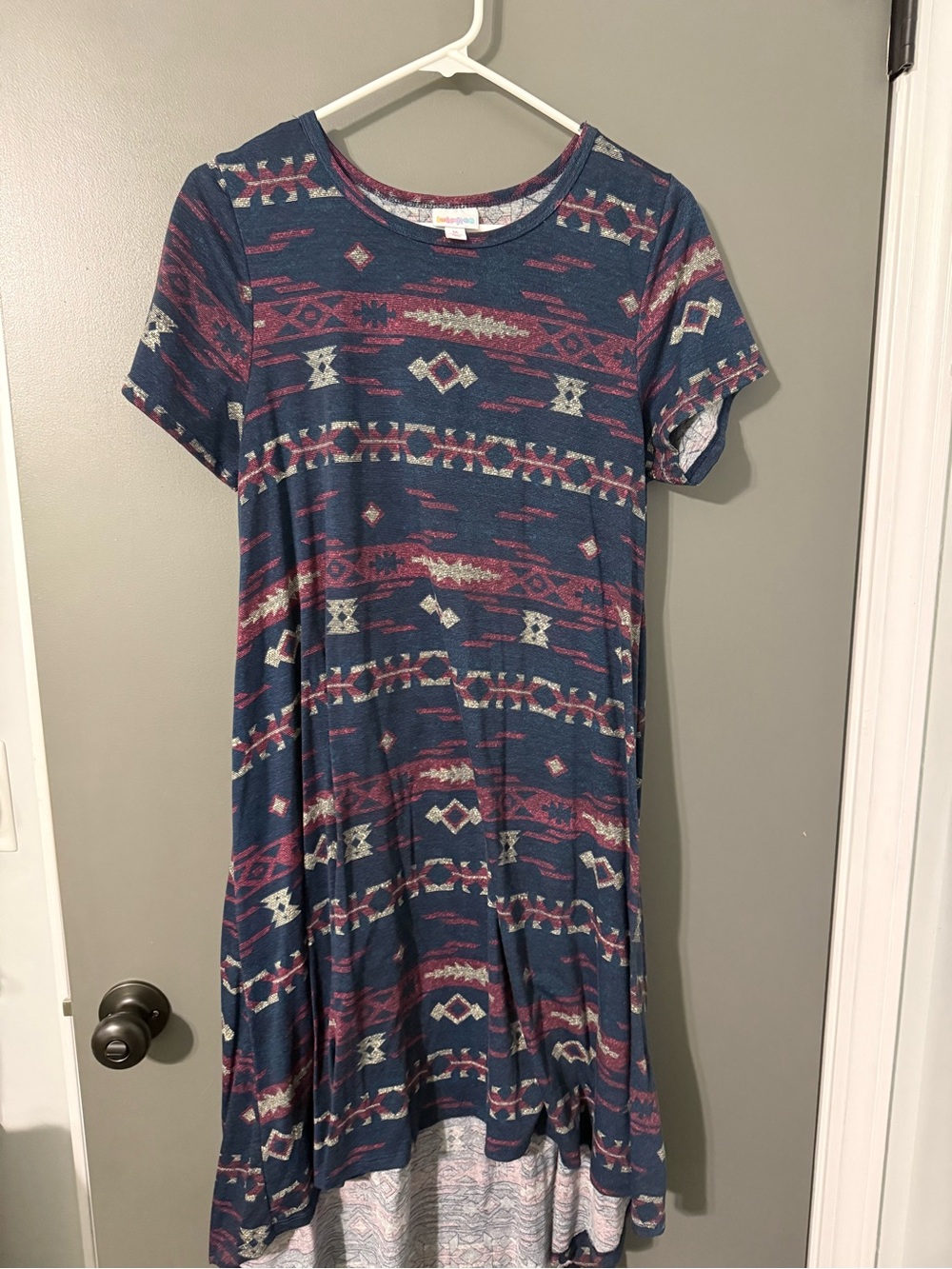 Lularoe Blue Aztec Print Carly Dress